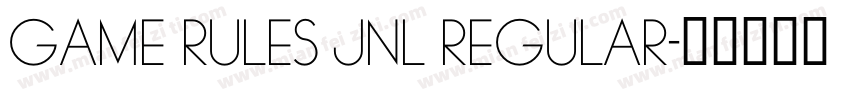 Game Rules JNL Regular字体转换